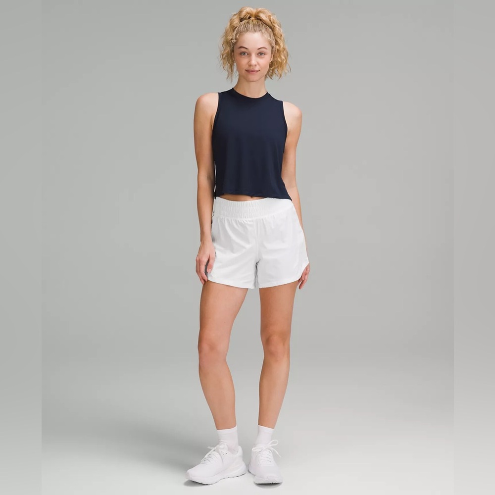 Lululemon White Track That Lined Running Athletic Short 5" Size 8